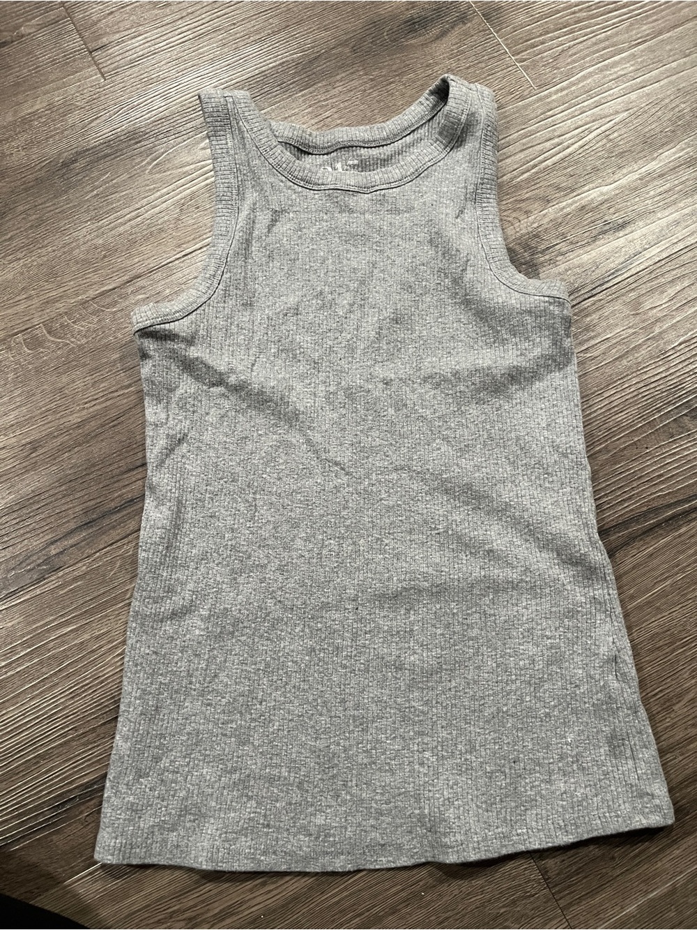 47 Girls Grey Ribbed Tank Top - Light Heather Gray
